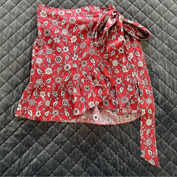 Isabel Marant Etoile Tempster Linen Wrap Mini Skirt - Picture 2 of 8